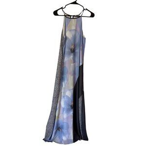 Bar III Womens Blue Floral Maxi Fairy Dress Size M Whimisical Feminine